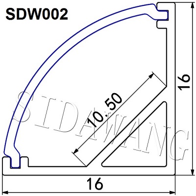 16*16 Corner Mounted Led Profile