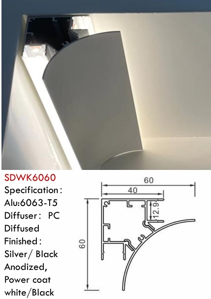 Up and down Corner led channel Profile